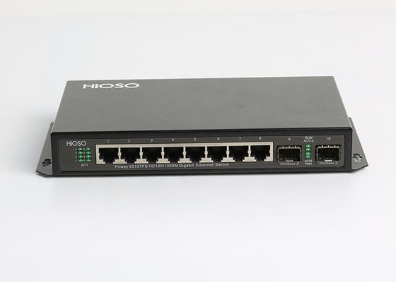 8 10/100/1000M RJ45 2 1000M SFP Ports Gigabit Ethernet Switch 10 Ports