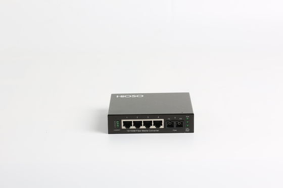 HiOSO Ring Type Black 850nm Managed Fiber Media Converter 5 Port