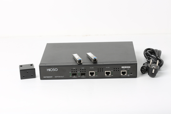 Hioso FTTH Fiber Optic 2 Pon Olt Epon Optical Line Terminal 20KM Distance
