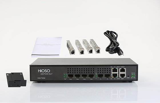 FTTH Hioso EPON OLT HA7304 Olt 4pon Fiber Optic Equipment 4 SFP Ports