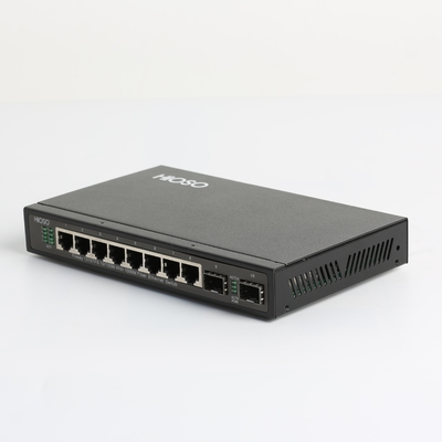 Hioso 8 Rj45 TP Ports +2 ge Fiber Uplink Ports Ethernet Access Switch Gigabit Ethernet Switch