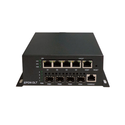 MINI 4 HiOSO EPON OLT Black Metal DC12V 5A 1000M Uplink OLT For FTTH Solutions