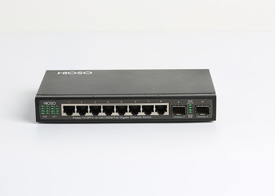 Poe Switch 8 1000M PoE Ports + 2 1000M SFP Ports 10 Ports Gigabit Switch
