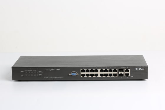 HiOSO 16 10/100M RJ45 Ports 2 GE Combo Uplink Ports Ethernet Access Switch 18 Ports