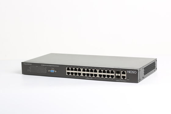 Easy Management HiOSO 370W AC220V Gigabit POE Switch 26 Port