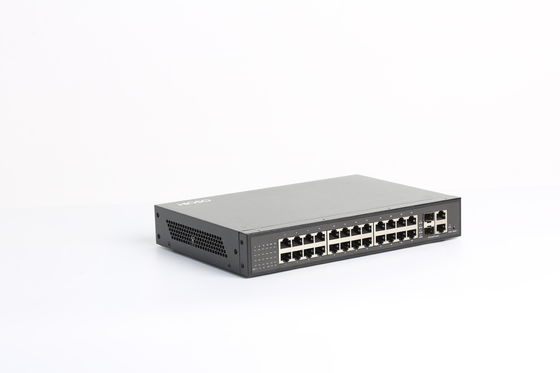8K MAC 24 100M Tp 2 1000M Combo 26 Port Gigabit Switch 11W AC100V