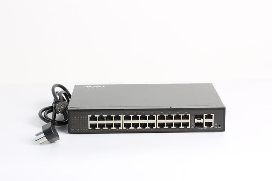 8K MAC 24 100M Tp 2 1000M Combo 26 Port Gigabit Switch 11W AC100V