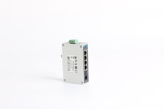 DC And AC Power 1 100M FX 4 10/100M RJ45  Din Rail Ethernet Switch 5 Ports