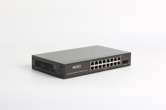 16 10/100M Rj45 1 1000M Fx Port Optical Fiber To Rj45 Converter