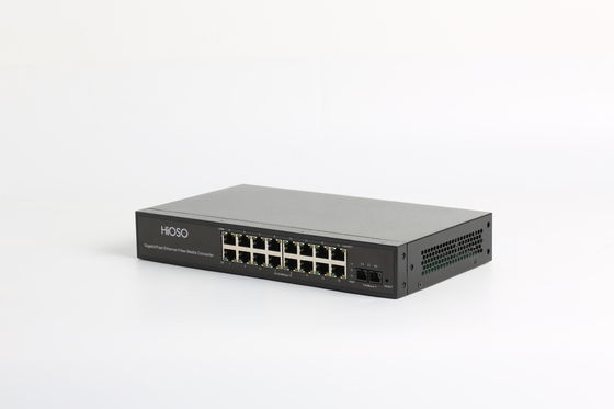 16 10/100M Rj45 1 1000M Fx Port Optical Fiber To Rj45 Converter