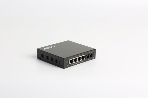 HiOSO Ring Type Black 850nm Managed Fiber Media Converter 5 Port