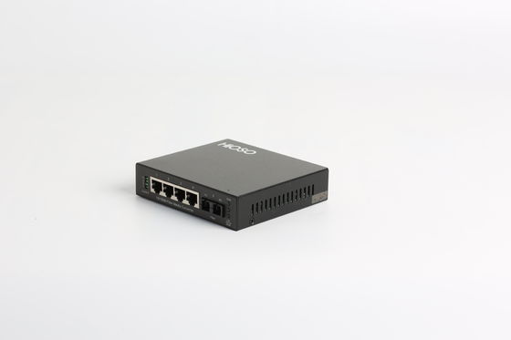 HiOSO Ring Type Black 850nm Managed Fiber Media Converter 5 Port