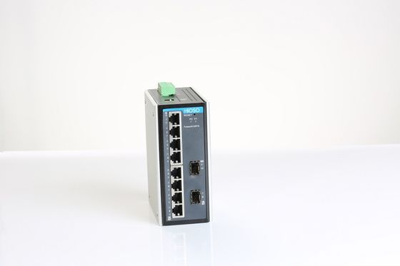 2 1000M SFP 8 10/100/1000M RJ45 Din Rail Ethernet Switch Industrial