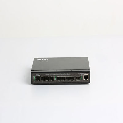 Black 8 100M SFP Fiber Ports 1550nm Fiber Optic Switch AC220V