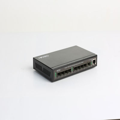 Black 8 100M SFP Fiber Ports 1550nm Fiber Optic Switch AC220V